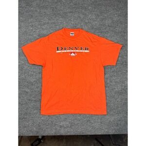 Vintage Denver Mile High City Orange T-Shirt Large Perrin Pro Weight USA Made